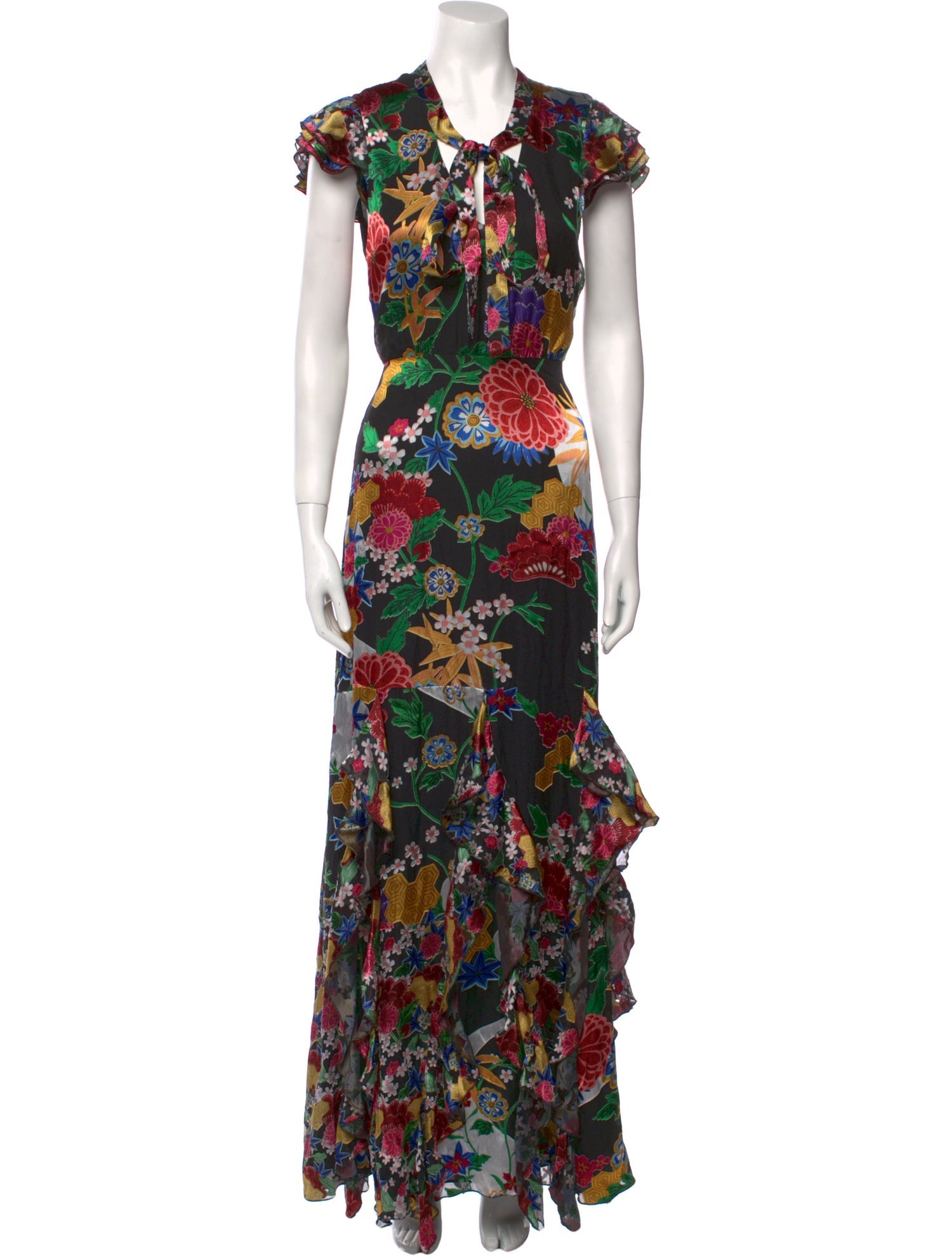 Alice + Olivia Floral Print Long Dress